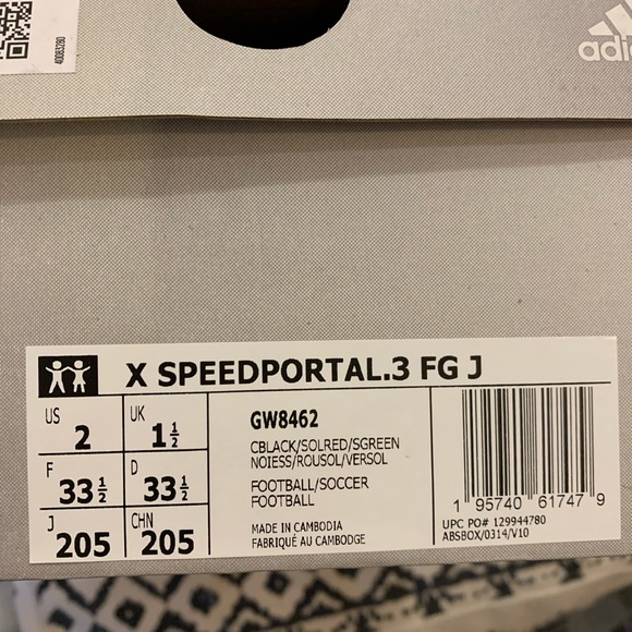 🔅NEW🔅Size 2 Kids soccer cleats | Adidas X SPEEDPORTAL.3 FIRM GROUND CLEATS - Picture 8 of 8